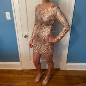 Rose Gold Sequin Cocktail Dress